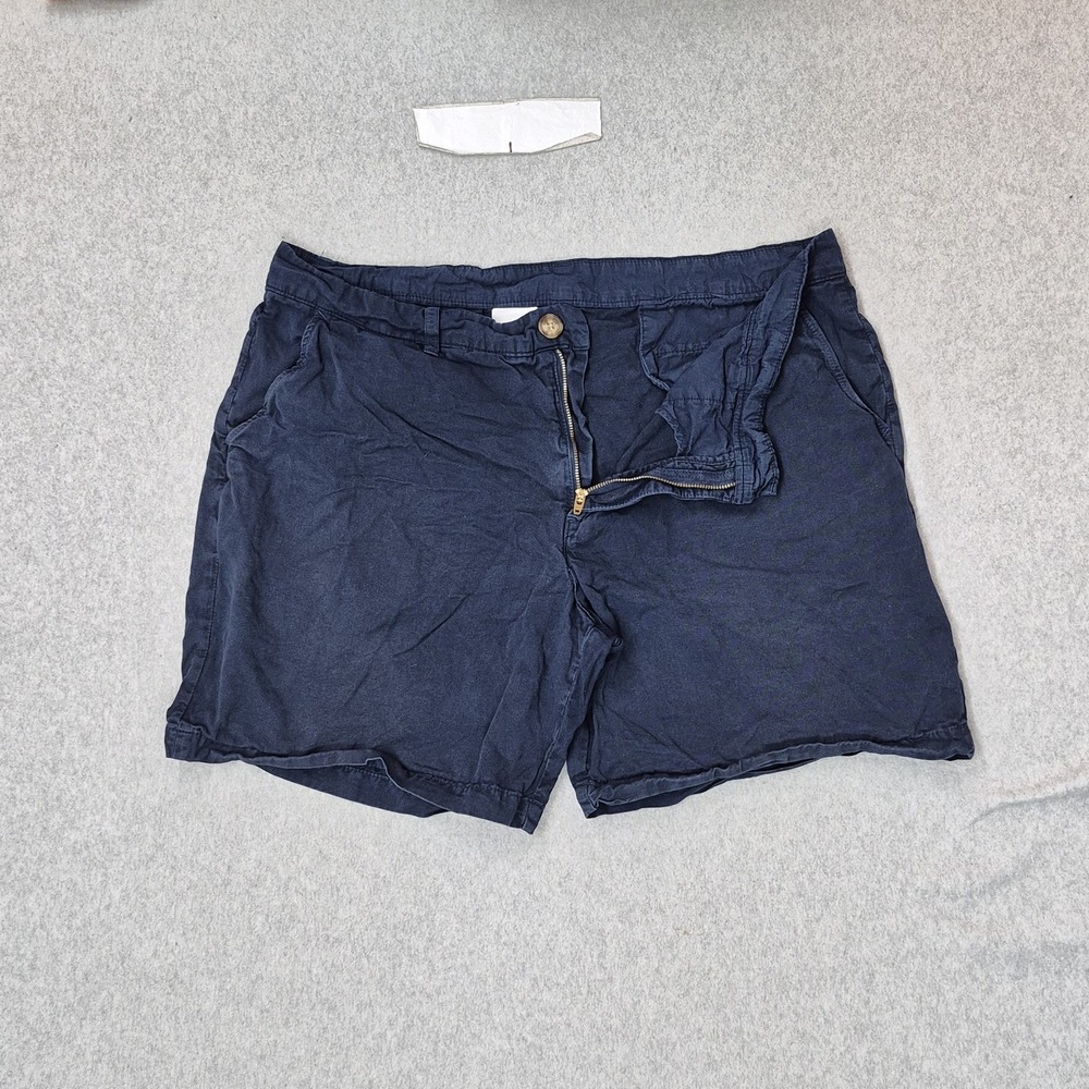 Chubbies Men Shorts 36 Navy Blue Chino Casual Button Zipper 7" Inseam